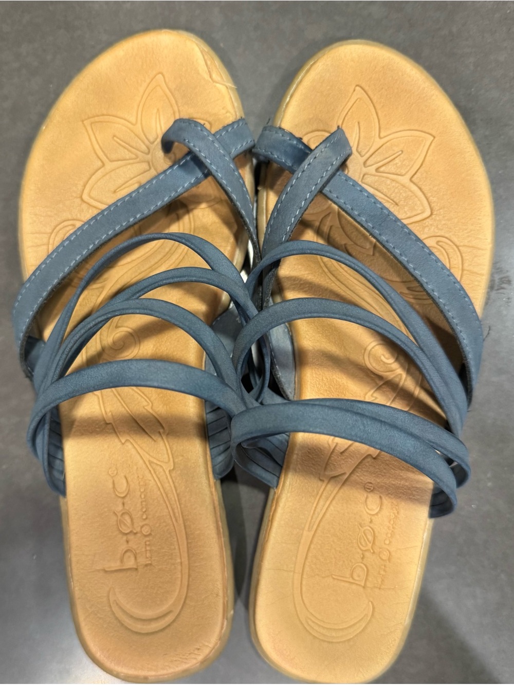 b.o.c. Slate Blue Multi-Strap Slide Sandals